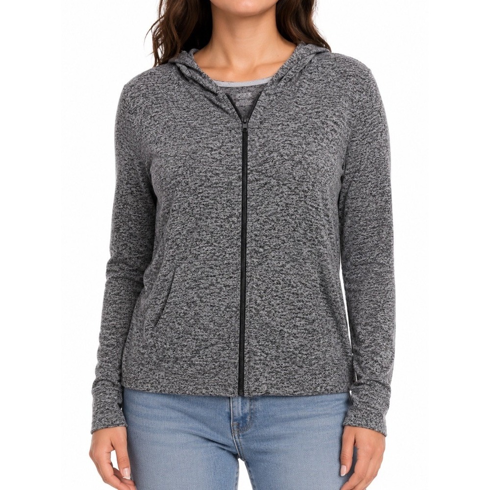 PINK Victoria's Secret Women's Gray Zip Up Hoodie Jacket Sweater Size M